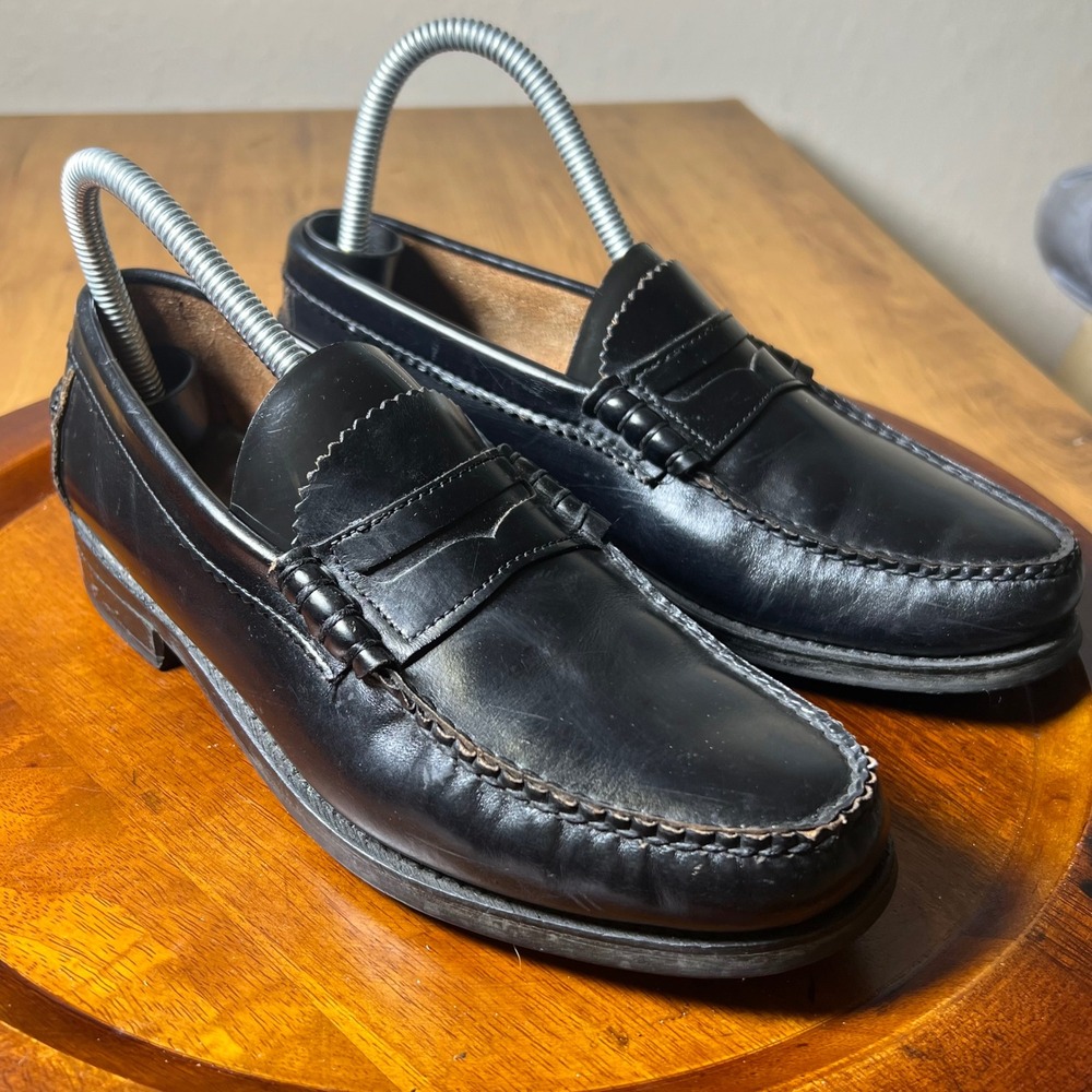 Dexter Penny Loafers Mens Dress Shoes Handsewn Leather 10.5 D/B Black Slipon